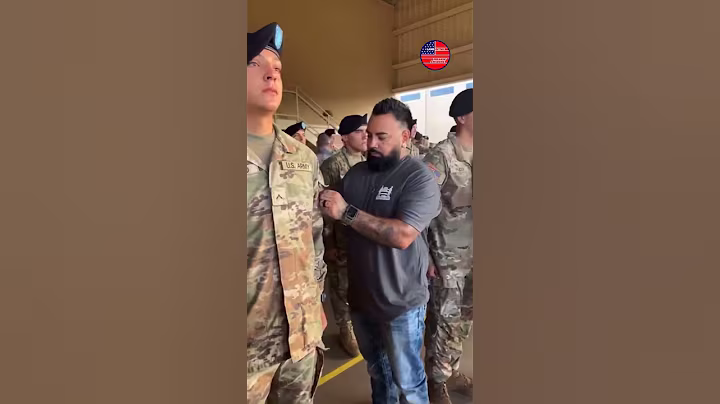 Teen who dreamed of being a soldier holds back emotion as proud dad patches him 🇺🇸 #shorts