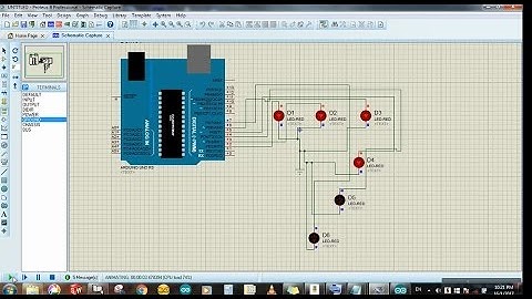 LED Knight Rider Blinking using for loop - Arduino Proteus tutorial # 20