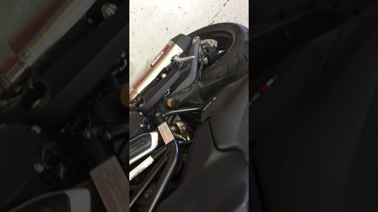 Ducati Monster 659 with a Scorpion slip on revving