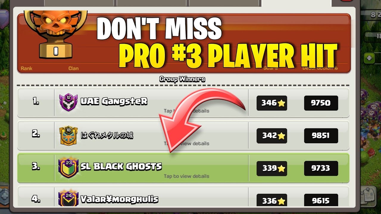 omg ! Global Rank #3 cwl Clan All 3* pro players hit in 1video clash of ...