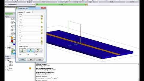 Finite Substrate Microstrip Line simulated with FEKO