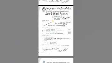 sem 3 Hindi honours syllabus major 4 bbmku university#syllabus#bbmku