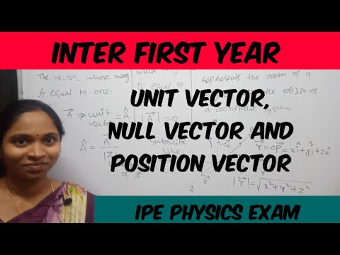 Inter physics || unit vector, null vector and position vector class-11 physics || IPE physics exam