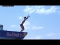 Britain's Aidan Heslop tops the podium in the Red Bull Cliff Diving World Series