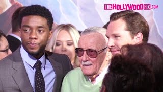 Benedict Cumberbatch, Stan Lee & Chadwick Boseman Pose For Cameras At Doctor Strange Premiere