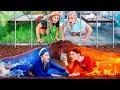 Escaping from the Four Elements Jail! Fire Girl, Water Girl, Air Girl and Earth Girl!