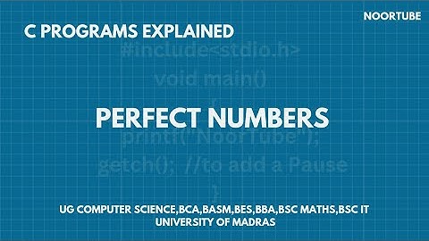 EXPLANATION FOR PERFECT NUMBERS BETWEEN 1 AND N| Programming in C