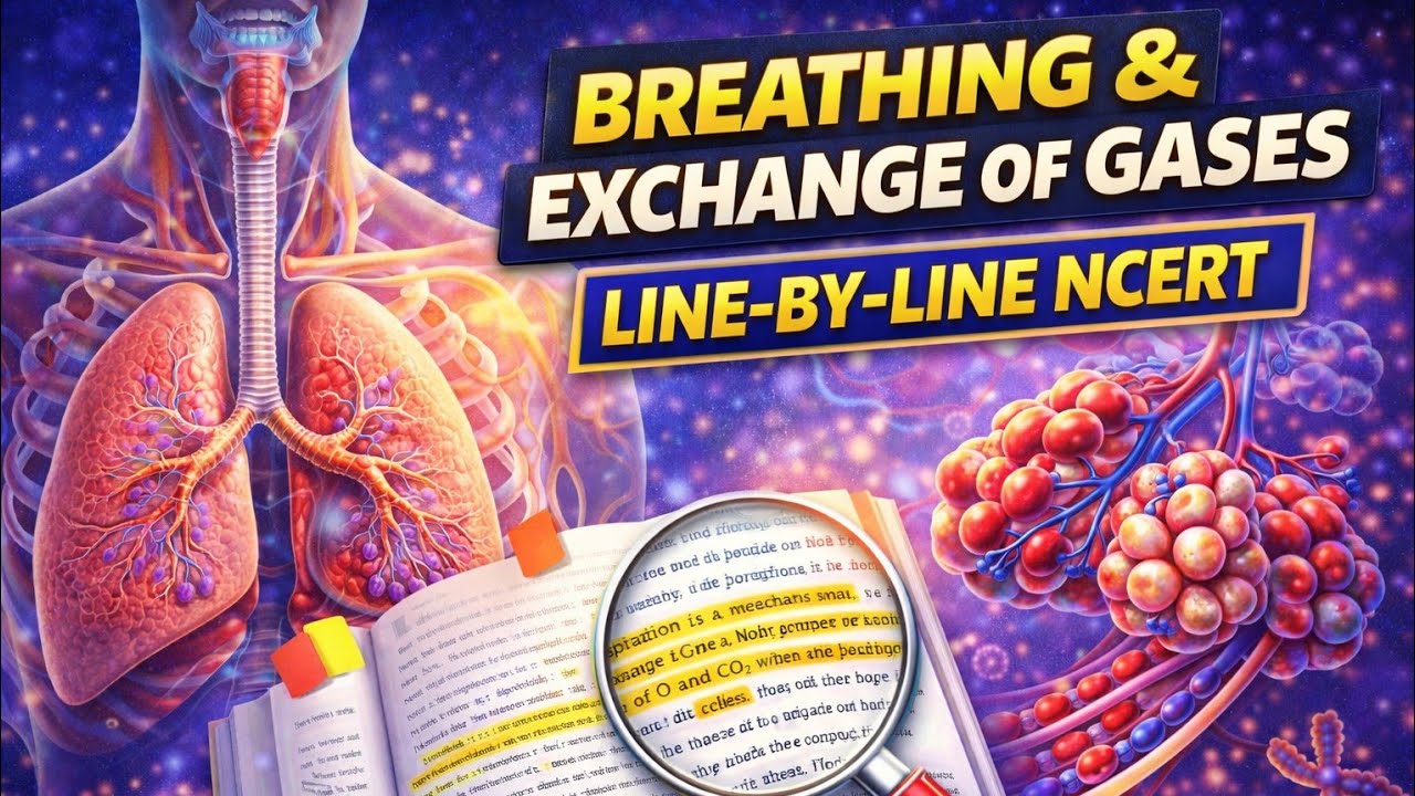 Breathing and exchange of gases 🫁🫁|| NCERT Line-by-Line series || 