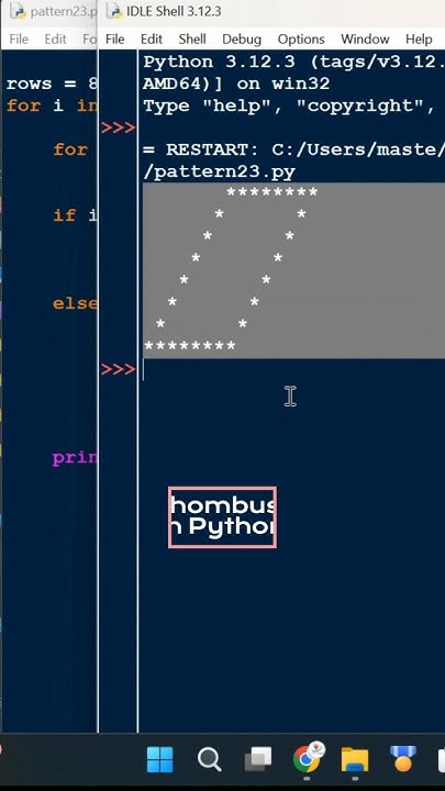 23/25 Python Pattern ( Hollow Rhombus Pattern ) #codebuddy #printing # ...