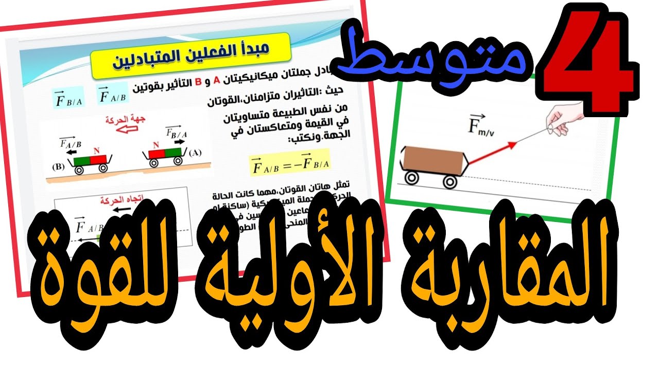 المقاربة الأولية للقوة فيزياء الرابعة متوسط