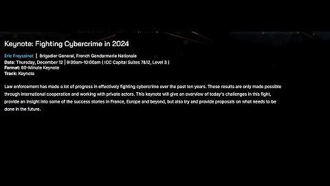 Keynote: Fighting Cybercrime in 2024