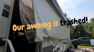 Awning fabric replacement. DIY #rvliving #rvlife #awning