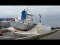 SCOT CARRIER | amazing big ship launch at shipyard ROYAL BODEWES in Hoogezand | 4K-Quality-Video