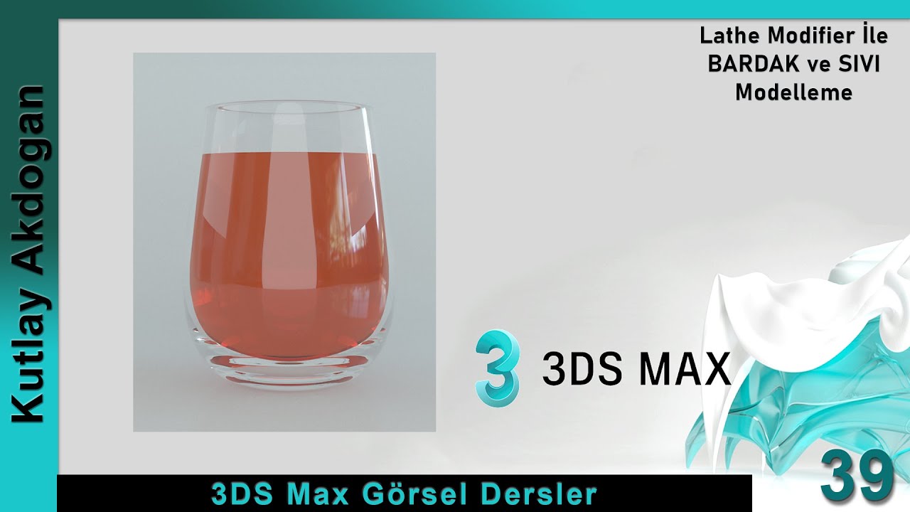 Autodesk 3DS Max Dersleri-39 Lathe Modifier İle Bardak Sıvı Modelleme