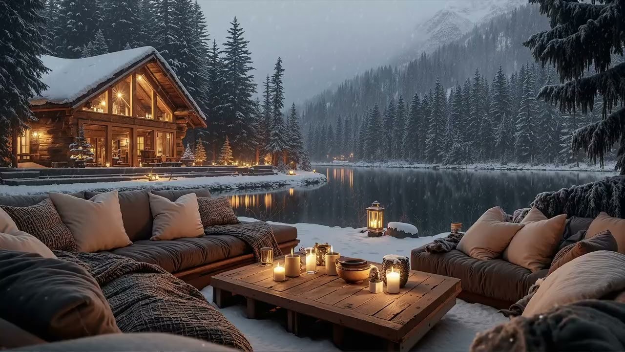 Soft Dawn Winter Jazz ☕🌅 Cozy Lakeside Views, Smooth Piano & Sax for a Calm Daytime Mood Flow