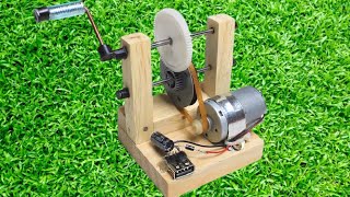 (MANUAL ELECTRIC POWER GENERATOR) made at home with simple materials, FULL TUTORIAL.