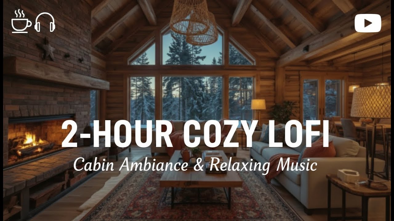 Study With Me in a Cozy Cabin 📚 2 Hours Lofi & Fireplace Sounds