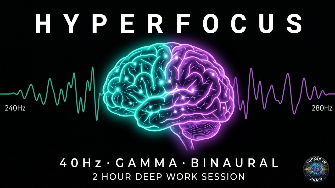 Hyperfocus Music for ADHD — 2 Hour Deep Work Session | 40Hz Gamma ...