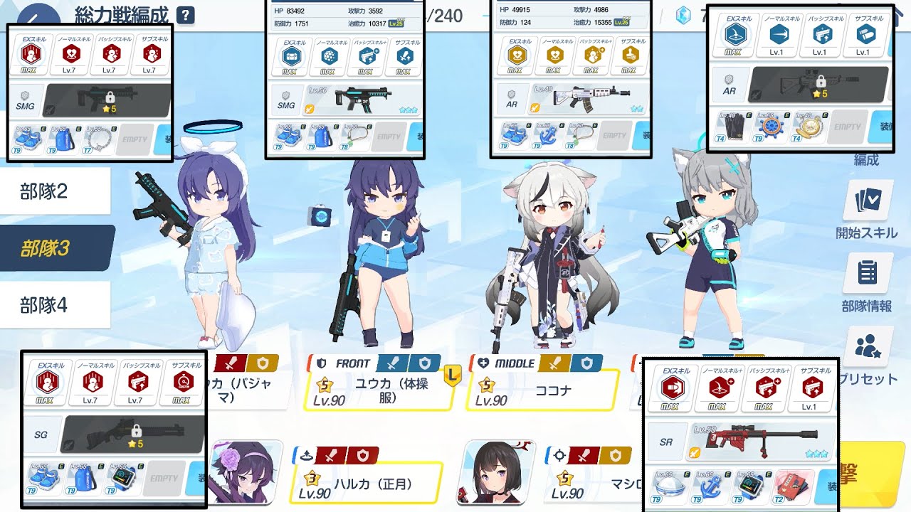 【ブルアカ】総力戦 屋外 ゲブラ Torment 体操服ユウカ・ココナ+マシロ編成 2凸目 約1000万削り