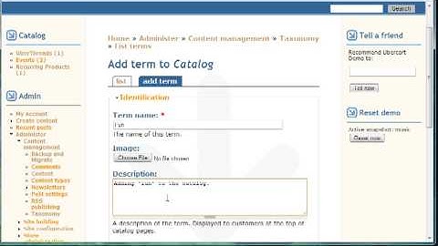 Adding catalog terms