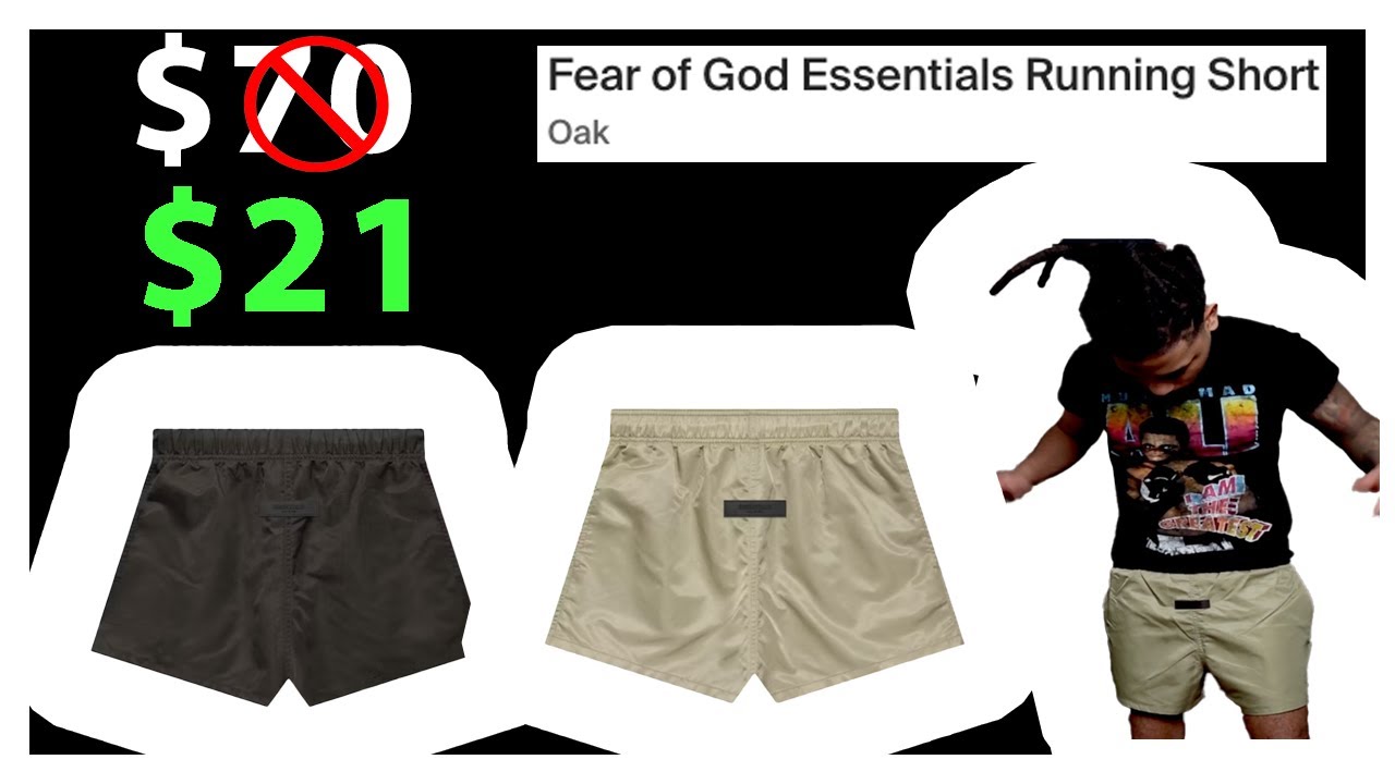 Fear of God Essentials SS22 Nylon Running Shorts: Oak vs. Iron