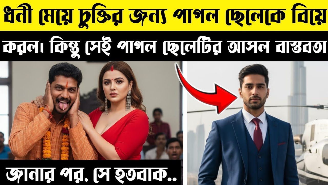 চুক্তির জন্য ধনী যুবতী, এক পাগল ছেলেকে বিয়ে করল। কিছুদিন পর সেই পাগল ছেলের আসল বাস্তবতা তাকে চমকে..