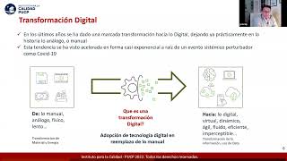 WEBINAR - LA RUTA PARA LA TRANSFORMACIÓN DIGITAL DE LAS ORGANIZACIONES DESDE UN ENFOQUE QUALITY 4.0