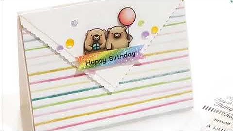 Create a Rainbow Pattern behind your sentiment using Copic Markers and MFT Stamps