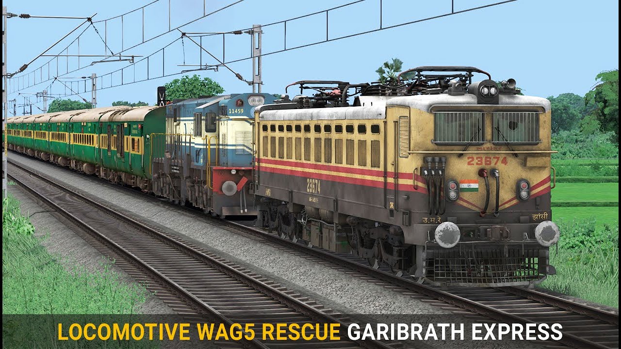 Locomotive Wag5 Rescue For Garibrath Express | Train Simulator | Train Rescue | Rail Road Games