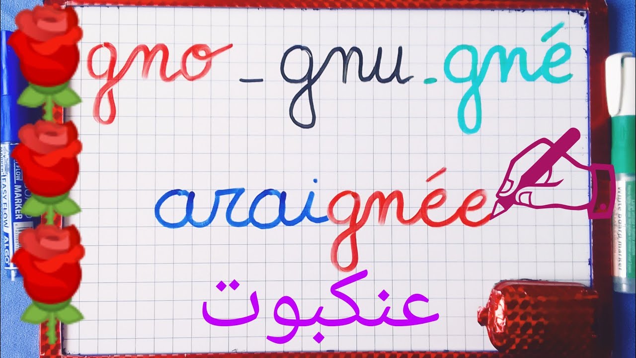 (الدرس 76):التدرب على النطق الصحيح للصوت  ( GN ) /قراءة وكتابة كلمات تتضمن الصوت  (gno - gnu- gné).