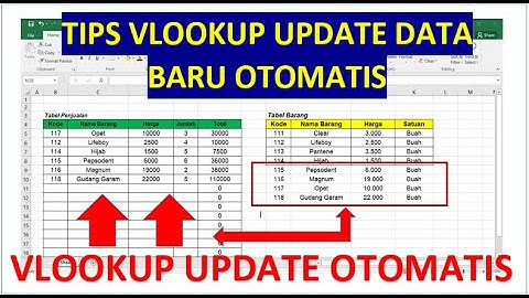 Tips VLookup Banyak Data dan Update Otomatis