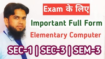 sec-3 elementary Computer #sem3 #sec3 #sec1 #ranchiuniversity