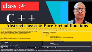 34 Abstract Class & Pure Virtual Function in C++ zoom | C++ Programming Tutorial for beginners | CPP