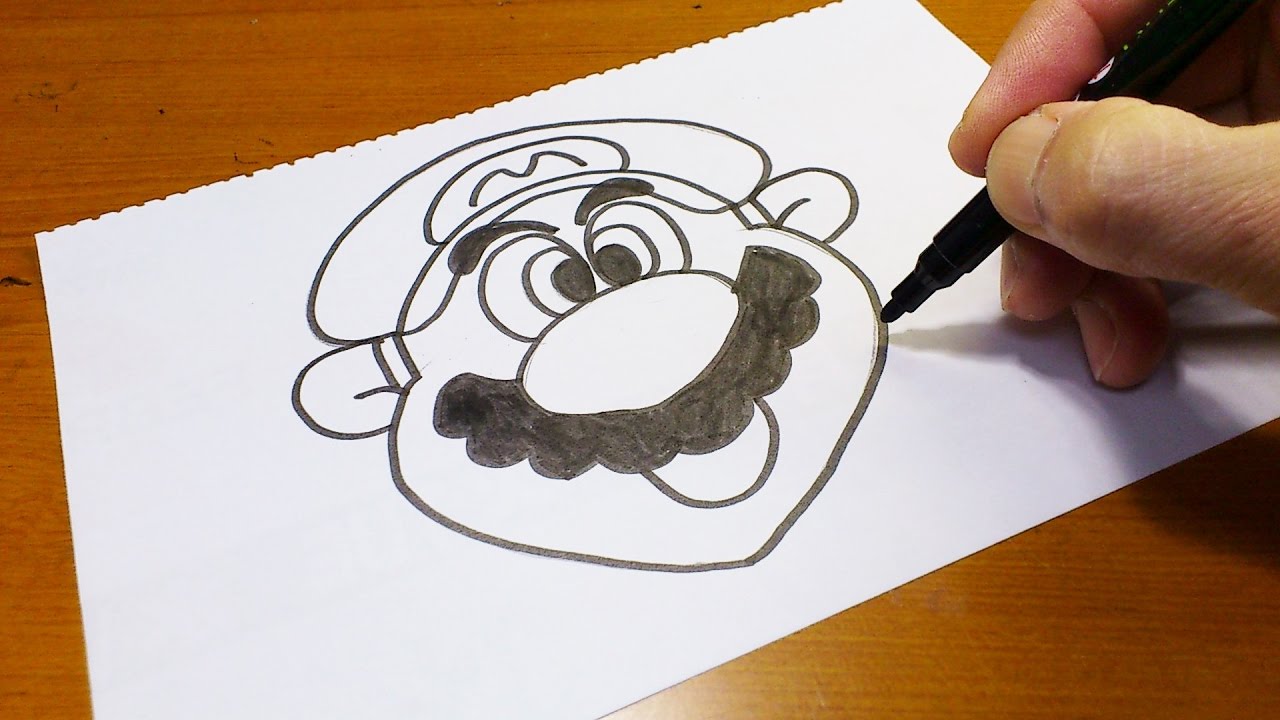 Very Easy How To Draw A Super Mario Brothers Doodle Art On Paper