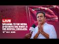 BRS Working President KTR speaking to the media after inspecting works at TIMS Hospital | Erragadda