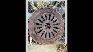 Vintage Industrial Salvage, , Metal Gear Sprocket, Farm Salvage. Trivet