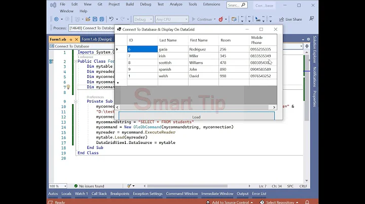 Connect Database VB.NET 2022 DataReader Datatable OLeDBCommand