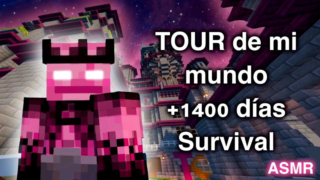 ASMR TOUR de mundo minecraft survival +1400 dias ll LORENZO TOWN II
