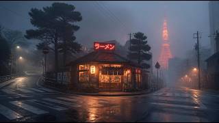 Rainy Midnight Café in Japan 🌙 Midnight Rain Calm for Deep Rest