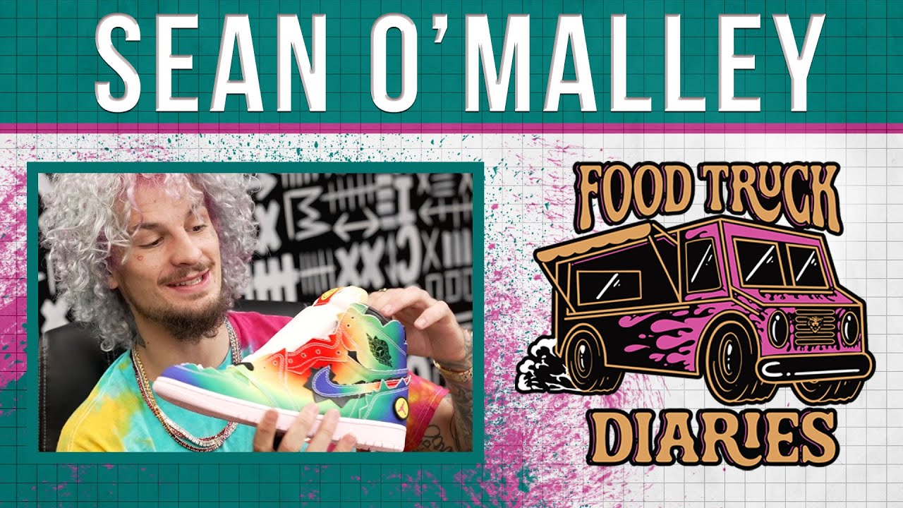 Sean O'Malley is hype for his J. Balvin Jordan 1's - Food Truck Diaries 