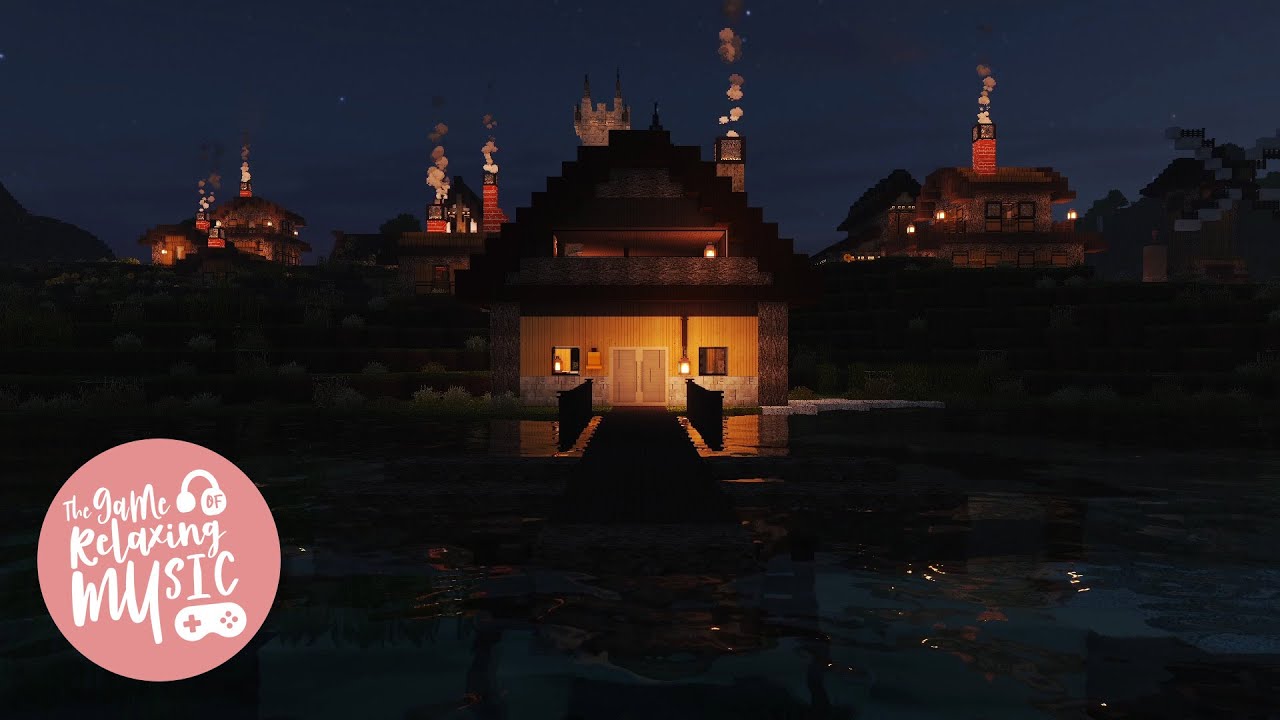 Relaxing Music with Minecraft Ambience #29, Relaxing Riverside Village ...
