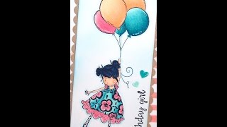 Blossom Loves Balloons Copic Coloring Card Kit