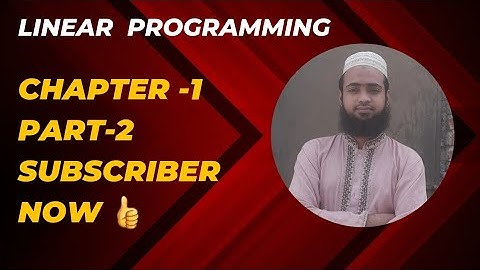 Linear programming ||  chapter -1( উওল সেট)|| part-2