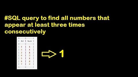 #sql query to find all numbers that appear at least three times consecutively #dataanalysts #data