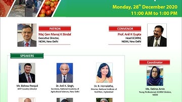 “Food & Nutritional Risk in Disasters: Lessons from Covid-19 Perspective”.| COVID-19 | NIDM | MHA |