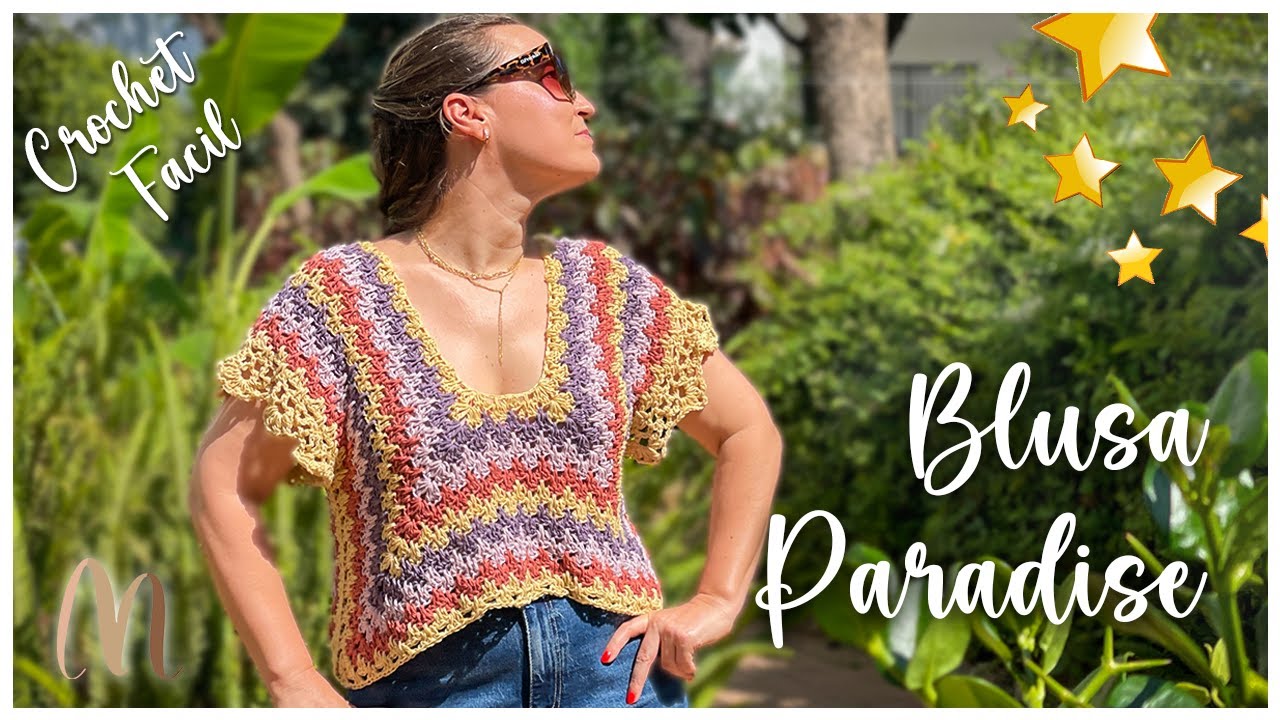¡No Te Pierdas Esta Blusa de Crochet en una sola pieza! La Más Bonita y Fácil del Verano 🌴