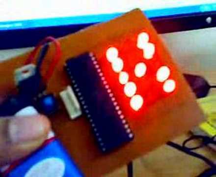 VK written with LEDs and atmega microcontroller