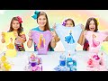 SLIME COLORIDO NO DESAFIO DAS PRINCESAS | Coloring Princess Slime Challenge - Mileninha