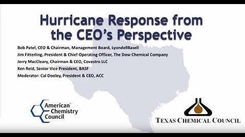 Hurricane Harvey: Lessons Learned - Hurricane Response from the CEO Perspective
