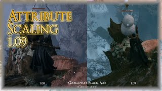 Elden Ring 1.08 vs 1.09 Attribute Scaling Buff Comparison